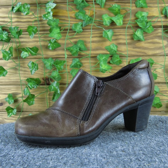 Clarks Women Bendables Ankle Boots Brown Leather Sz 7.5 Medium  Used 2025 - Picture 1 of 7